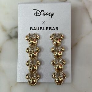Disney BaubleBar Gold Minnie Mouse Dangle Earrings